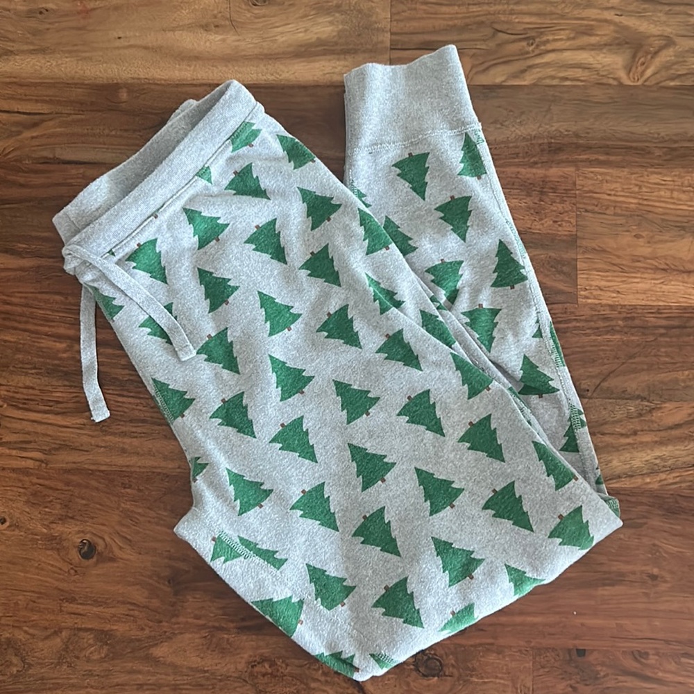 HANNA ANDERSSON Adult Flannel Pajama Pant L Green trees